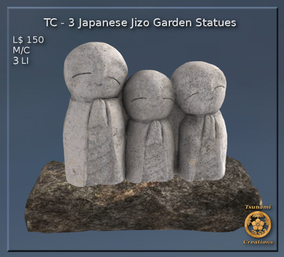 Second Life Marketplace 3 Japanese Jizo Garden Statues